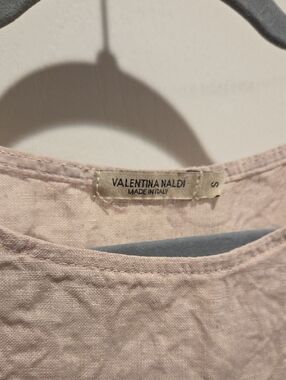 Valentina Pale Blush Linen Round-Neck Top